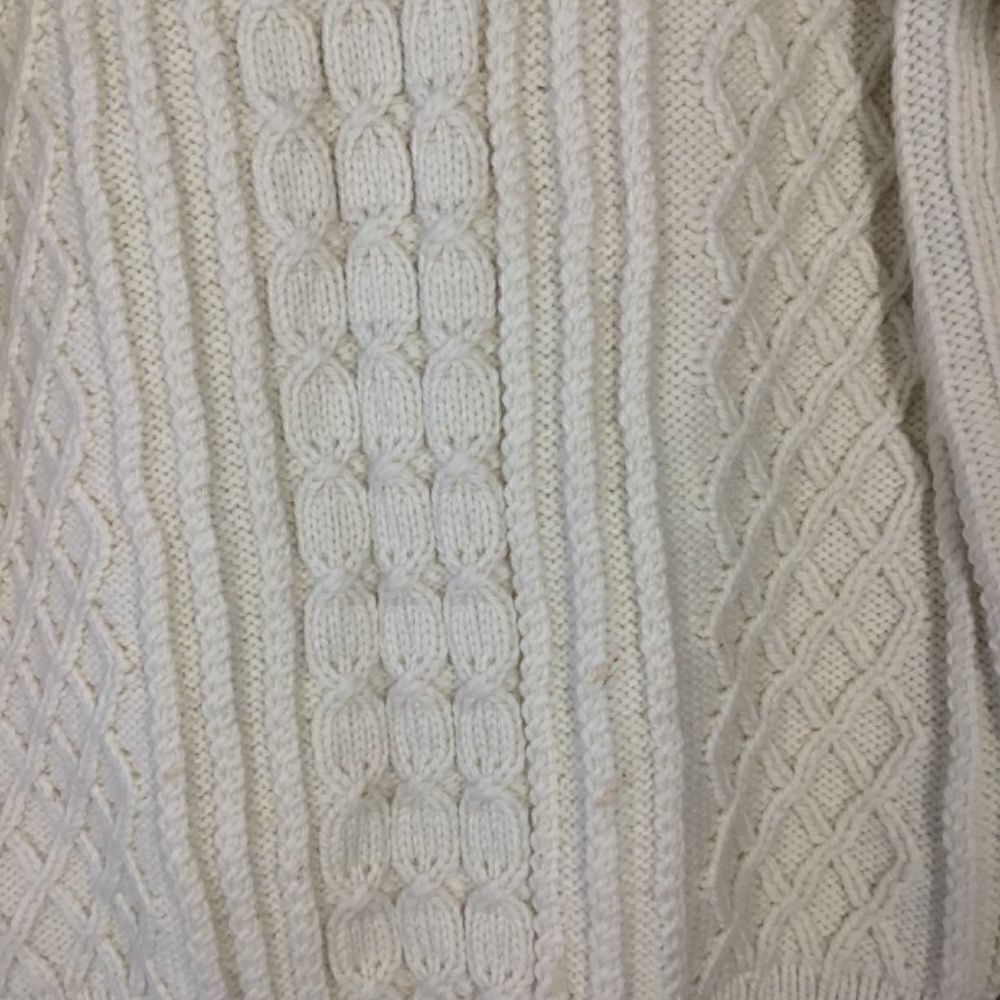 Tory Burch Cream Ivory Cable Knit Wool Fringe Pullover Sweater Women’s Size M - Picture 9 of 16
